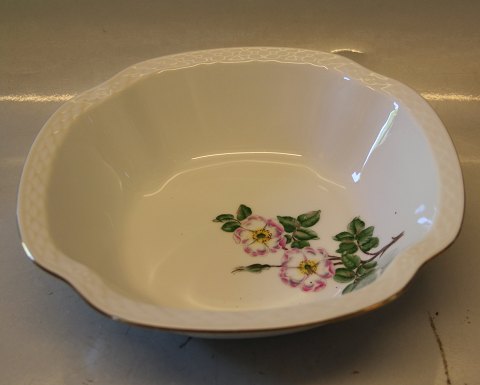 B&G Victor Hugo white porcelain - wild rose with gold  043 Large vegetable bowl 8-sided 25.5 x 8 cm (313)