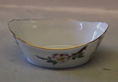 B&G Victor Hugo white porcelain - wild rose with gold rim 055 Salt cellar 3.5 x 9 cm (547)