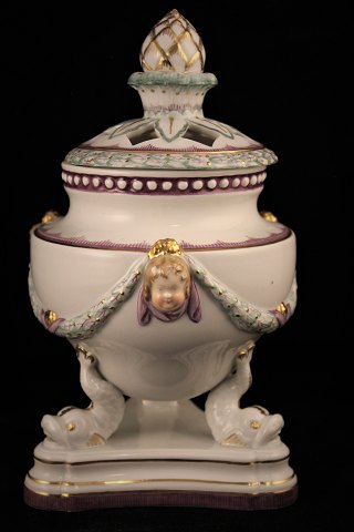 Sjælden potpourri krukke med overglasur fraRoyal Copenhagen.