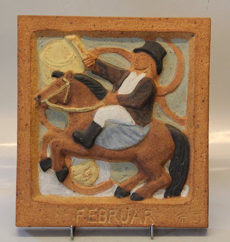 B&G Art Pottery B&G 7102 February Relief  23,5 cm, Karl Otto Johansen