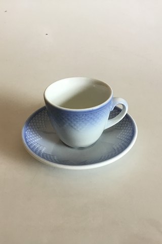 Bing & Grondahl Blue Tone - Seashell Hotel with logo Coffee Cup and Saucer No 1022