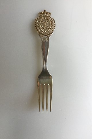 Anton Michelsen Mindegaffel i forgyldt Sterling Sølv fra 1933.