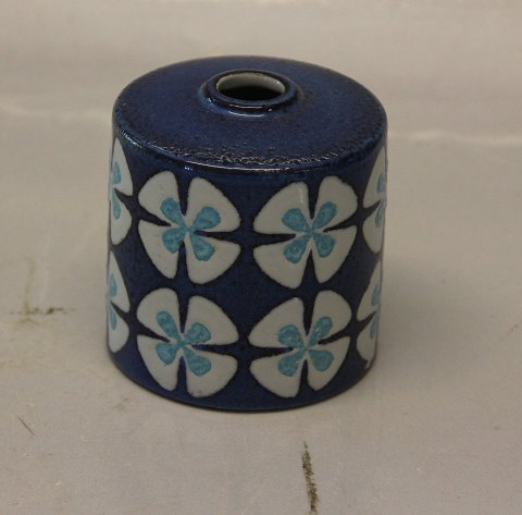Aluminia Copenhagen Baca Faience 652-3492 Vase 8 x 7 cm Blue Ellen Malmer 1966, Baca