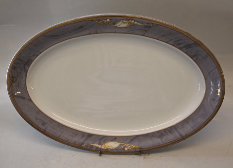 Royal Copenhagen Grå Magnolia 374 Ovalt fad 33 cm