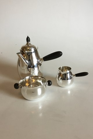 Georg Jensen Coffee Set consists of: Coffee Pot No 80, Creamer No 80 A and Sugar Bowl No 80 B