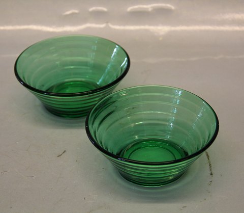 Broksø, Holmegaard presset glas 1938-1941, designet af Jacob E Bang Grøn ymerskål 5 x 12 cm