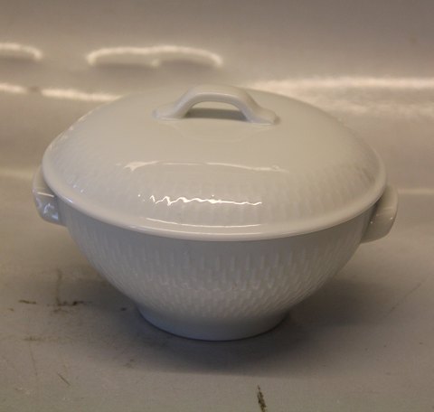 Hvedekorn 14232 Bouillion kop med låg 9 x14 cm og underkop 16.3 cm Royal Copenhagen - hvidt porcelæn -