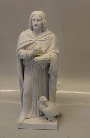 Kongelig Dansk 17 Royal Copenhagen Apostlen Johannes med ørnen og Åbenbaringsbogen 32.5 cm