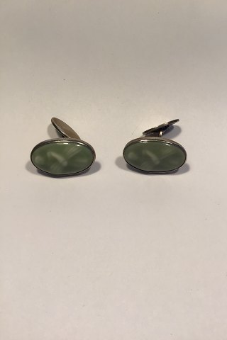 Royal Copenhagen Jais Nielsen Cuff Links from Dragsted Silversmithy  Celadon glaze