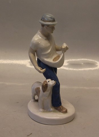 21912 "The Sower"  Farmer with dog19.5 cm German Porcelain Figurine Crossed Swords
