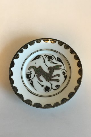 Royal Copenhagen Opus Scholasticum Plate with decoration of Rabbit in Brown and Green colors No 802