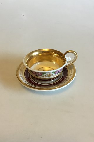 Empire style cup decorated with roses and gold. Presumably Russian. From 1860-1880