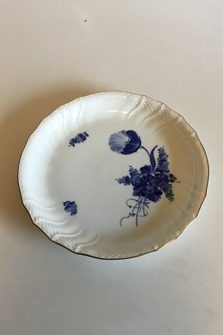 Royal Copenhagen Blå Blomst Svejfet med Guld Rundt Serveringsfad No. 1691