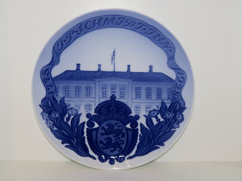 Royal Copenhagen Mindeplatte fra 1928Tobaksfabrikken J.P. Schmidts jubilæum