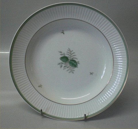 1513-14062 Soup rim plate 23 cm Green Melody #1513 Royal Copenhagen White glazed ribbed porcelain with green decoration and gold