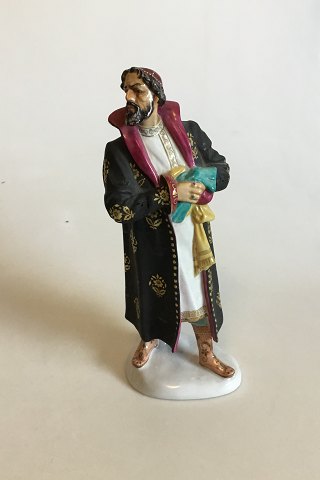 Lomonosov Porcelænsfigur af Boris Gudonov(Rusisk Zar, 1598-1605) i skuespiller Feodor Chaliapins skikkelse. PMN
