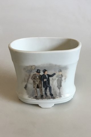 Royal Copenhagen Flowerpot / Vase with city motif in overglaze. From approx. 1890