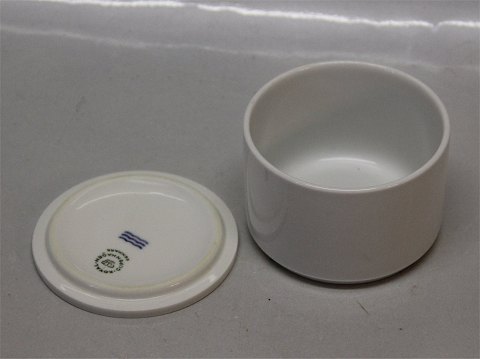 Hvidpot 6286 Sukkerskål 6 x 10,3 cm 6319 Låg 10.5 cm  Kongelig Dansk porcelæn  Design Grethe Meyer