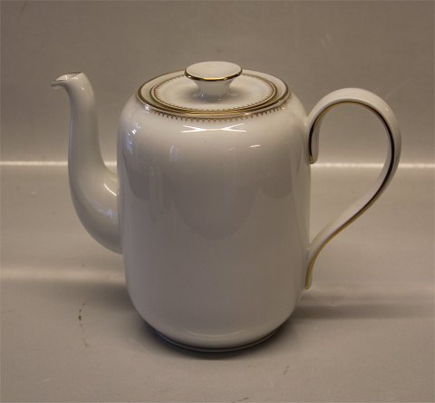 091 A Kaffekande 18,5 cm	 B&G Menuet: Hvidt porcelæn, takket guldkant, hvid, form 601 Bing & Grøndahl 