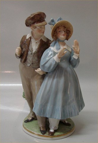 Royal Copenhagen figurine 1783 RC  Hans & Trine Chr. T 1916 22 cm ( 8.5")  Over glaze decorated