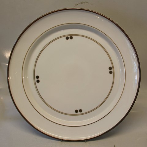 Kongelig Dansk  Brun Domino 14934 Stort rundt fad 37 cm