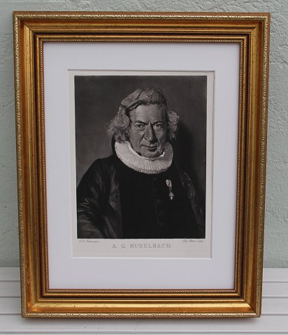 Ilsted Radering Portræt af Andreas Gottlob Rudelbach (1792-1862), konsistorialråd, dr. theol. Efter maleri af C.A. Jensen