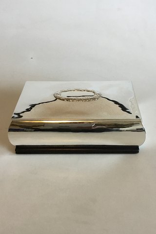 Kay Bojesen 830 S Silver box with bottom and inserts of partially black-painted mahogany