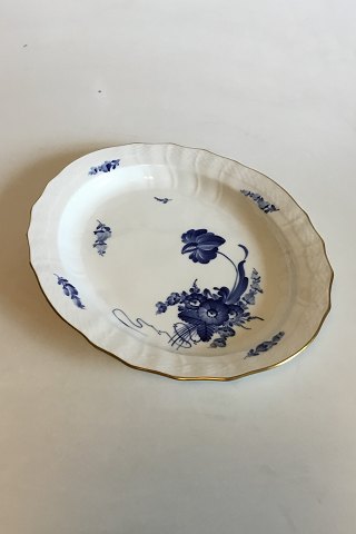 Royal Copenhagen Blå Blomst Svejfet med Guld Ovalt Fad No. 1556