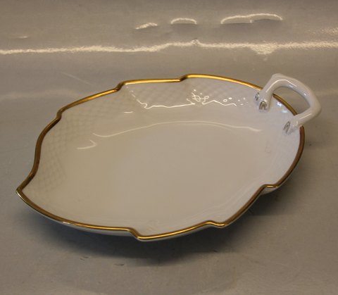 B&G  Hostrup Porcelain White with gold rim   199 Seashell dish, (large) 25 cm  (357) 