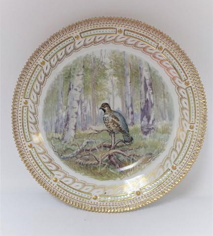 Royal Copenhagen. Fauna Danica. Jagtstel.  Middags tallerken. Model # 240A - 3549. Diameter 25 cm. (1 sortering). Tetrastes bonasia