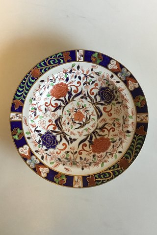 Derby Fajance dyb tallerken/platte med blomsterdekoration i rød, blå, grøn og guld