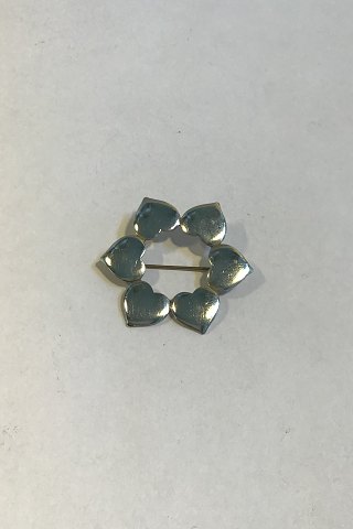 Hans Hansen Sterling Silver Heart Brooch (No. 100)