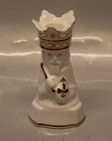 Aluminia 0008-1158 The Magis; Christmas Candlestick one of Three Wise Men, Caspar 14.5 cm Rasmus Harboe 1922, Tranquebar (333-3057) Faience