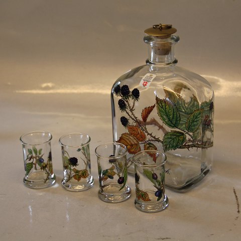Kryddersnaps - frugtsnaps - Brombærsnaps - Kirsebærsnaps - Julesnaps - snapsglas Holmegaard