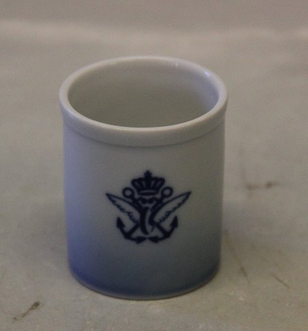 862 Lille vase - bæger tandstikbæger rund 5.5 cm med logo Flåden Bing & Grøndahl  Blå tone