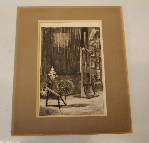 # 26. 1889 ” The Atelier”  Printed in an edition of 5. Plate measure  22.2 x 15.4 cm Frans Schwartz 1850-1917