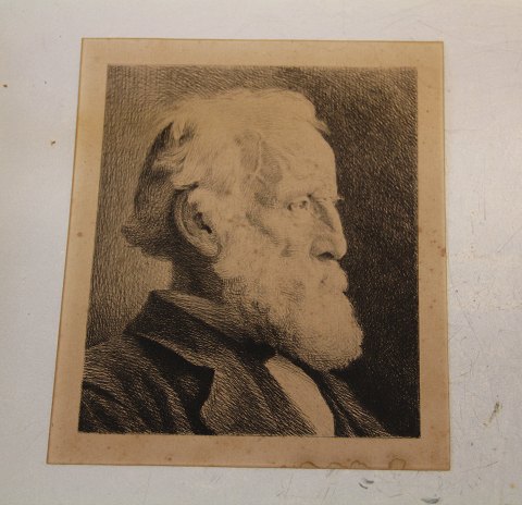 Nr 61. 1898 ”Portræt af J.D. Herholdt Lysmål   16 x 13.8 cm  Frans Schwartz 1850-1917, maler og raderer