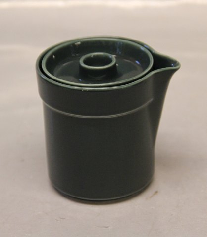 Dark Green 390 Creamer 8 cm with lid (3062-388) Royal Copenhagen faience Green top or Green line -4 ALL Seasons