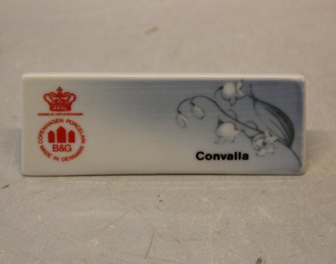 Convalla B&G Porcelain Dealer Sign for Advertising: White/blue base, Lily-of-the-valley, form 643
