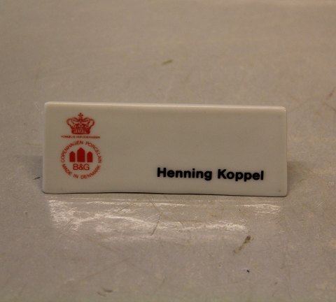 B&G Porcelain Dealer Sign for Advertising: White Henning Koppel
