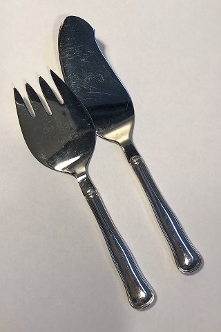 W&S Sørensen Dobbeltriflet Sølv/Stål Fiske Serveringssæt