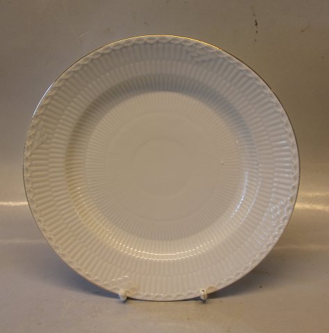 1275-571 Middagstallerken 25.5 cm Tradition hvidt halvblonde med guldkant