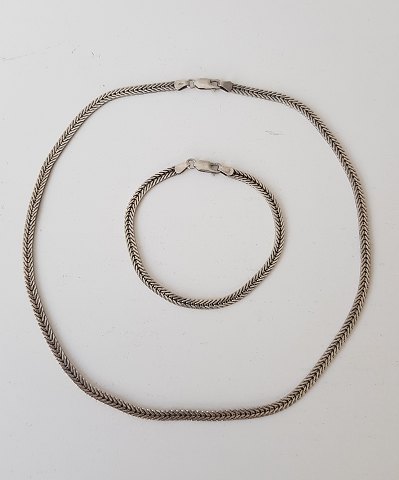 Halskæde & armbånd i sterlingsølv