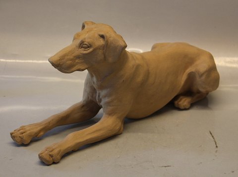 Aluminia 3911 RC Aluminia Faience Dobermann 16.5 x 38 cm Jeanne Grut Unglazed teracotta