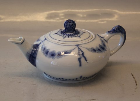 Lille flad tekande med søhestelåg ca 11 x 21 cm B&G Blå Empire porcelæn