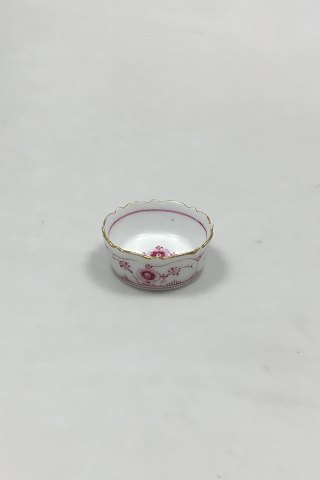 Royal Copenhagen Blue Fluted Red Ruby/Pink with Gold Edge Plain Salt Dish No 2/199