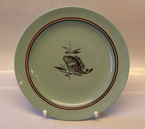Baldur  Flat dinnerplate 24 cm Different fish an sealife decoration Green Fish an sealife pattern Aluminia  tableware