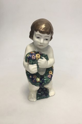Aluminia Figurine by Rasmus Harboe - Angel with wreath around his waist No. 987/815