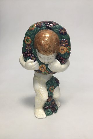 Aluminia Figur af Rasmus Harboe - Engel med krans om hoved No. 988/816