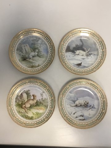 Royal Copenhagen Flora Danica/Fauna Danica Game Luncheon Plates No 239A/3550 (Set of 7).